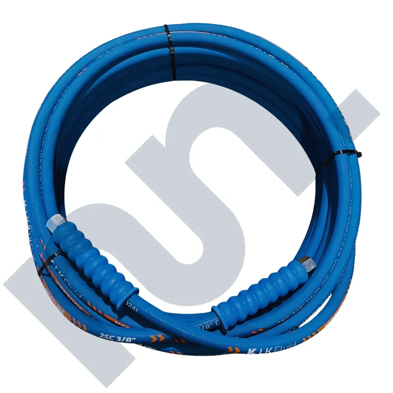 Flexible HP 2SC lavage bleu 3/8 DN10 femelle BSP 3/8