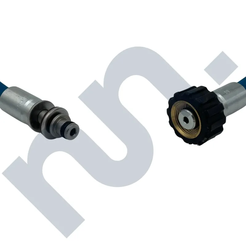 Flexible HP 1SN lavage bleu 1/4 DN6 femelle 22X150 / EKL11 Inox