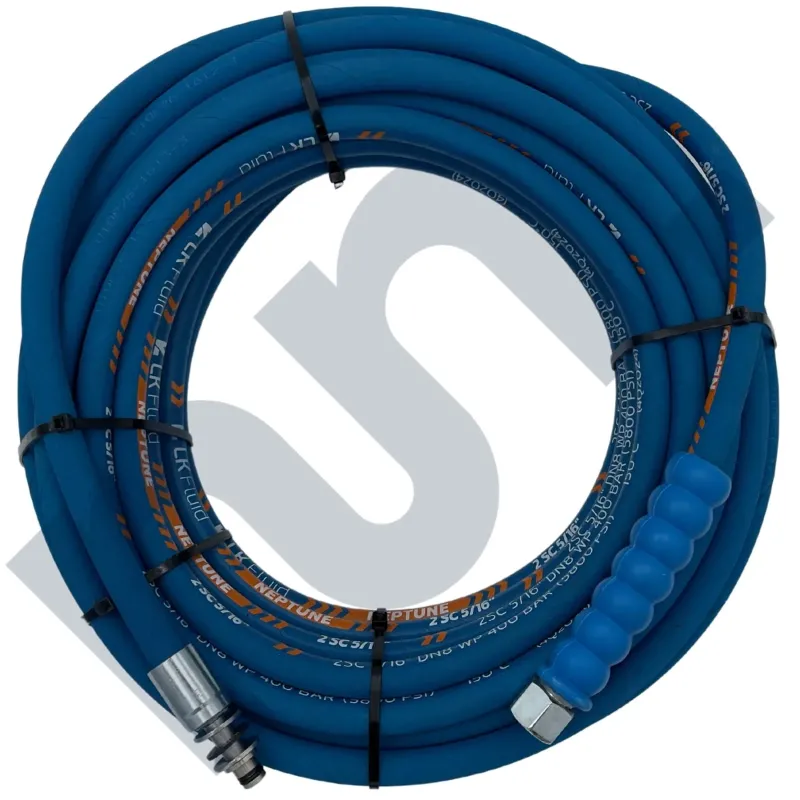 Flexible HP 2SC lavage bleu 5/16 DN8 femelle BSP 3/8 / EKL11 Inox