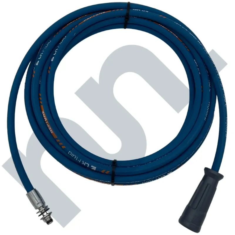 Flexible HP 1SN lavage bleu 1/4 DN6 femelle easylock / EKL 11 Inox